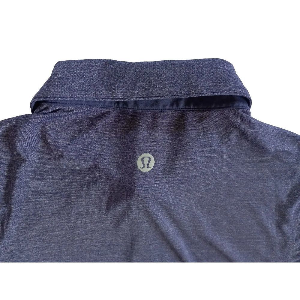 Lululemon Men's Short Sleeve Active Buttons Up Polo XL‎ Batik Dark Bright Blue - Picture 3 of 12